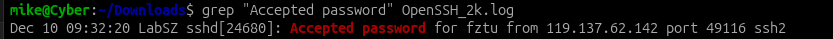 The single successful login