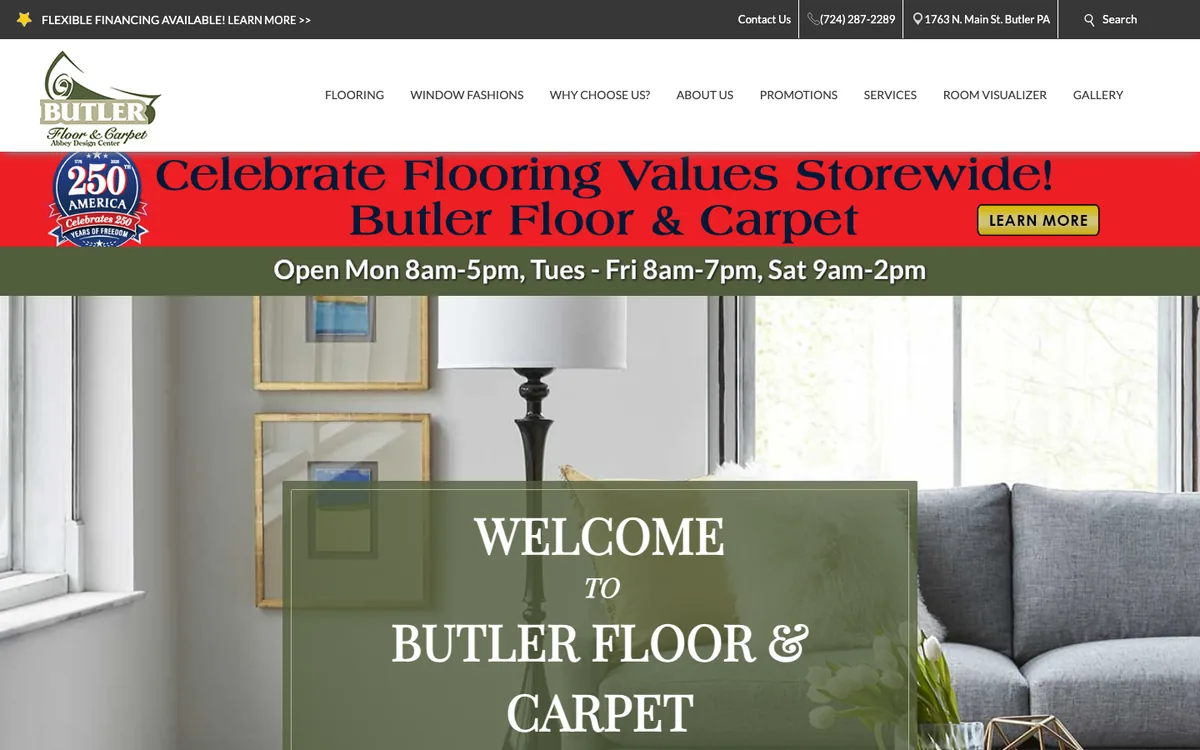 Butler Flooring homepage