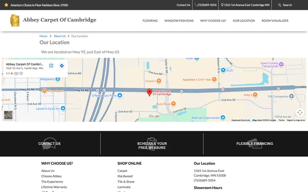 Map & Location | Cambridge's #1 Retail Flooring Showroom