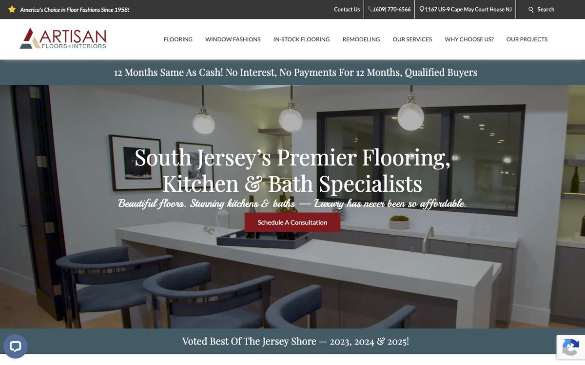 Artisan Floors & Interiors homepage