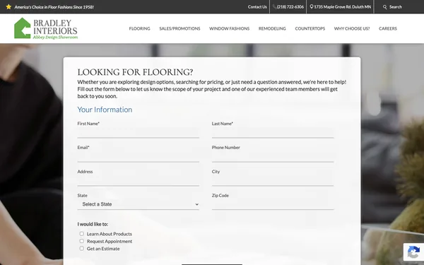 Contact Bradley Interiors – Duluth’s Best Flooring Showroom