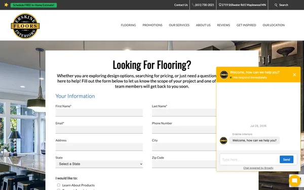 Contact Erskine Floors Interiors – Serving Maplewood and the Twin Cities