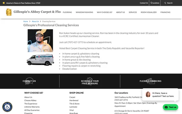 Cleaning Services | Gillespie's Abbey Carpet & Floor | Fairfield CA 94534