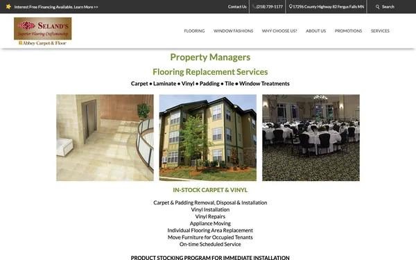 For Property Managers | Selands Abbey Flooring Center | Fergus Falls MN 56537