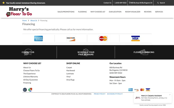 Finance Options at Harry's Carpet Inc.