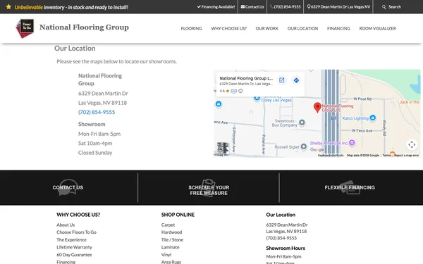 Map and Directions to our Las Vegas Showroom