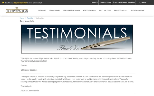 Testimonials | Customer Reviews