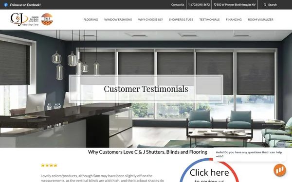 Customer Testimonials | C & J Shutters, Blinds and Flooring