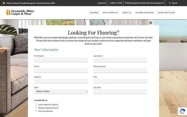 Contact Oceanside Abbey Carpet and Floor – Oceanside’s Best Flooring Showroom