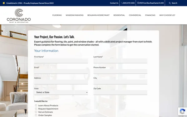 Contact Coronado Paint & Decorating | Santa Fe, NM 87507 | Best Flooring Showroom