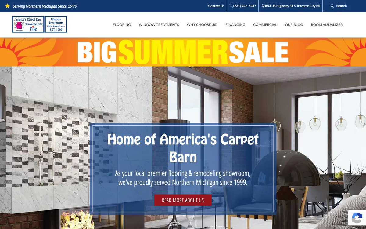 America's Carpet Barn homepage